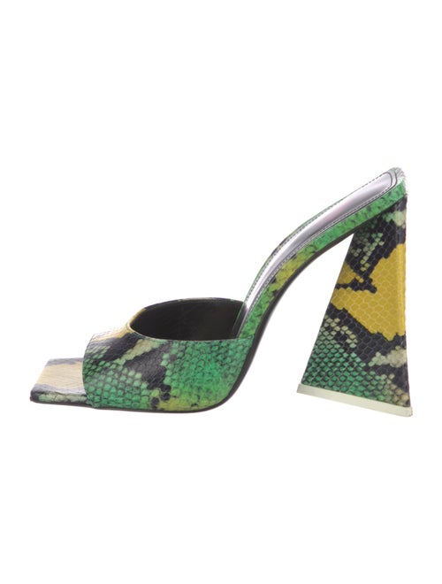 The Attico x Linda Farrow Snakeskin Printed Slides
