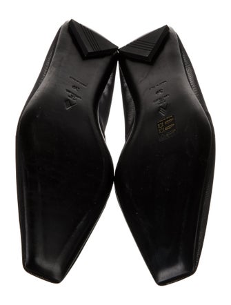 The Attico x Linda Farrow Mesh Leather Trim Embellishment Mary Jane Flats