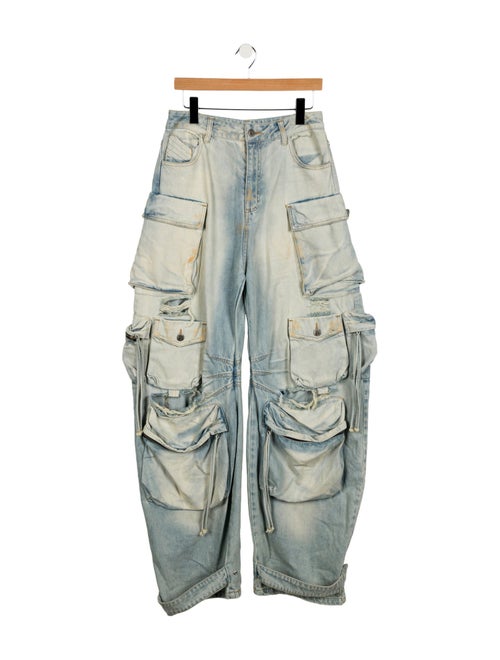 The Attico x Linda Farrow High-Rise Wide Leg Jeans