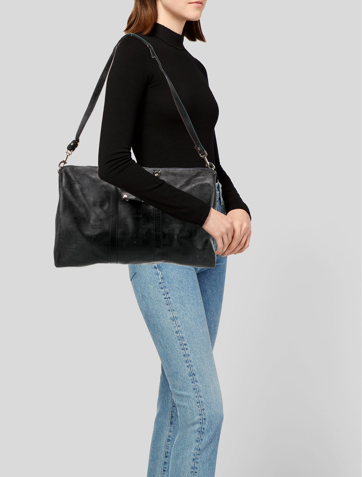 T. Anthony Embossed Leather Weekender Bag