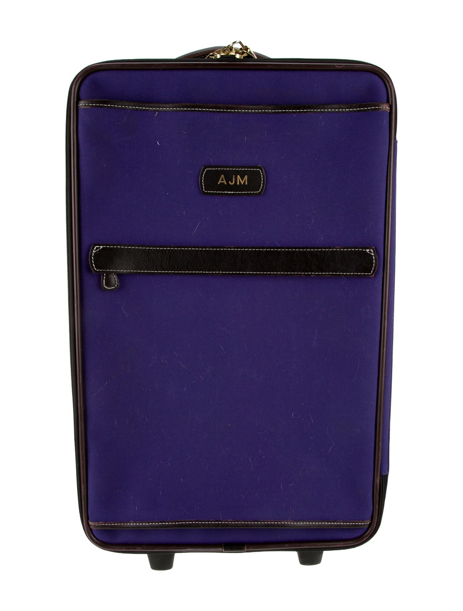 T. Anthony Leather-Trimmed Canvas Rolling Suitcase