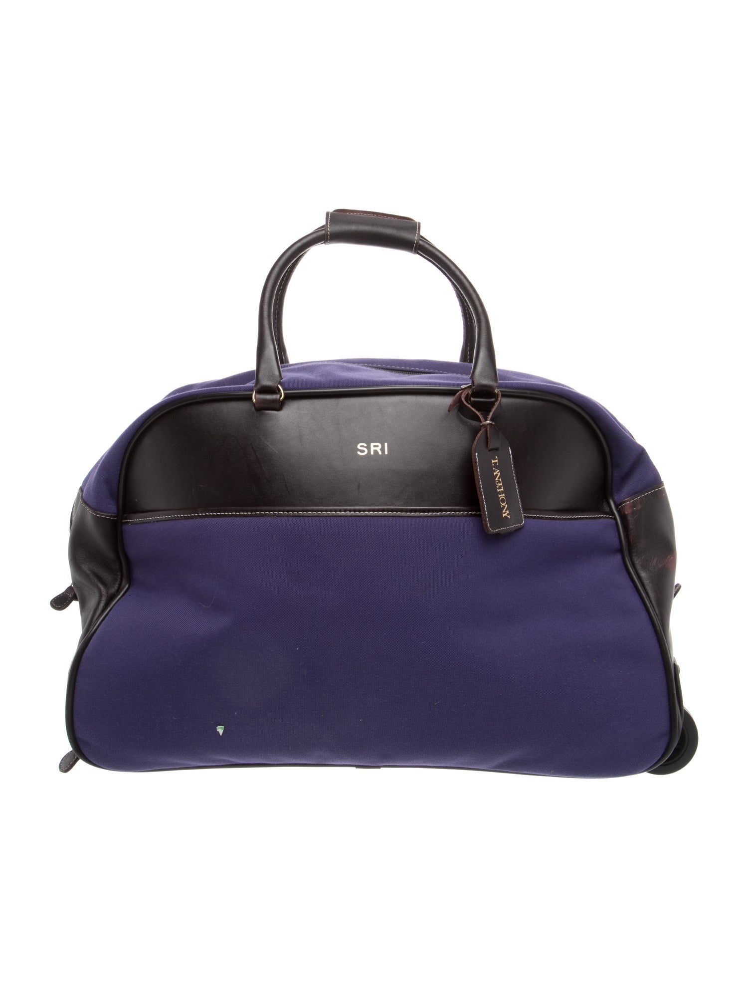 T. Anthony New York Violet Canvas And Leather Classic Duffle Bag With Wheels
