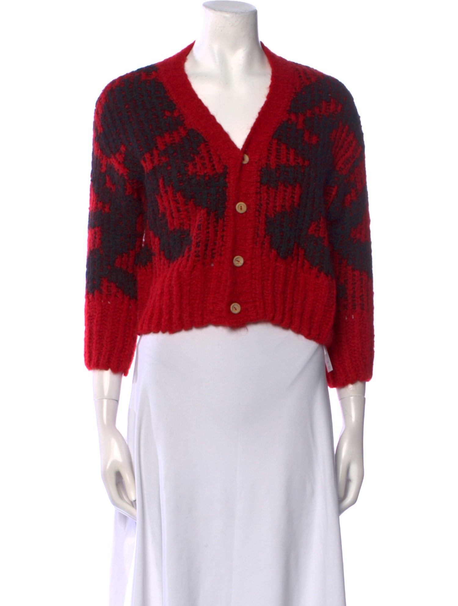 The Animals Observatory Printed V-Neck Sweater