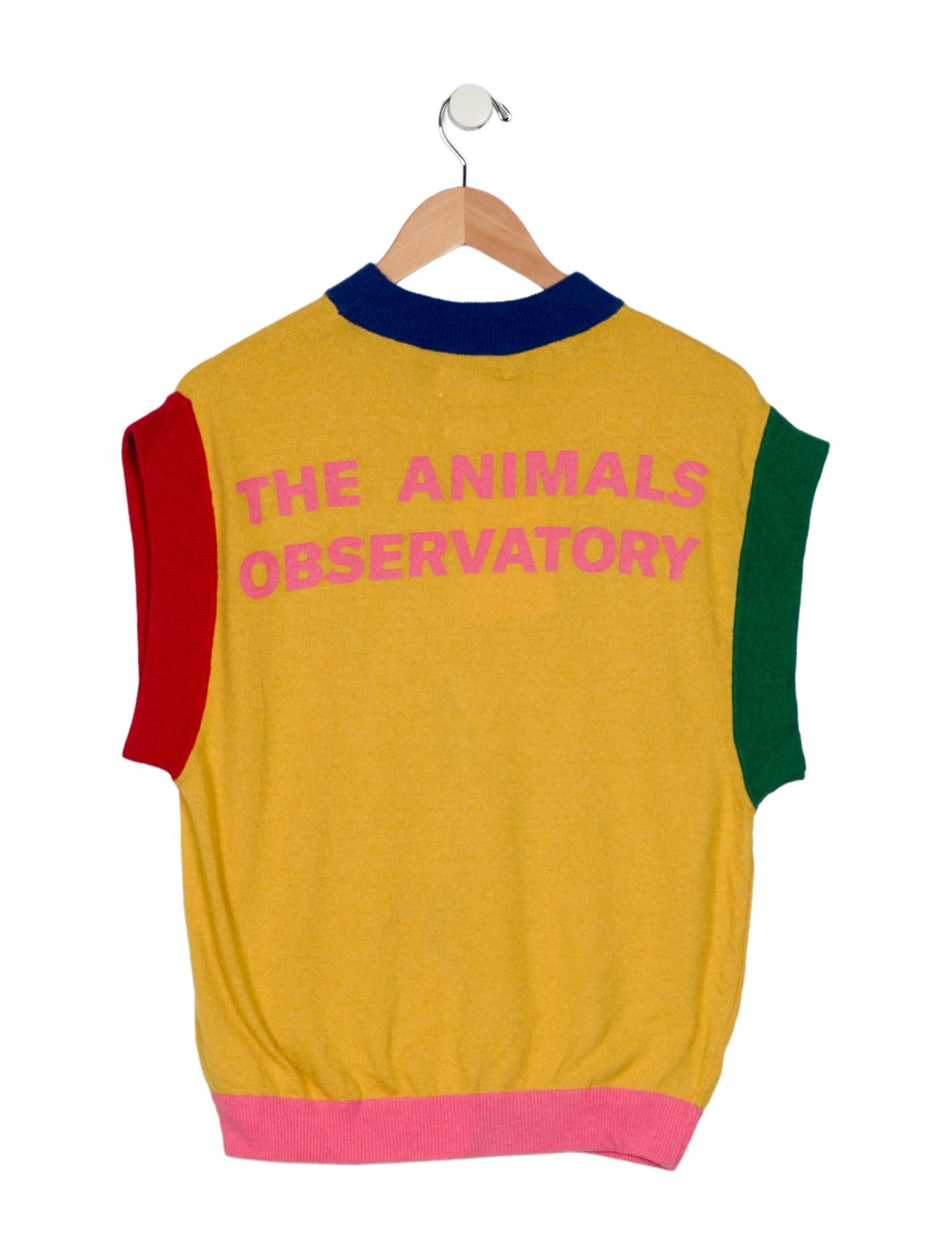 The Animals Observatory Girls' Sleeveless Logo Printed Knitted Sweater w/ Tags