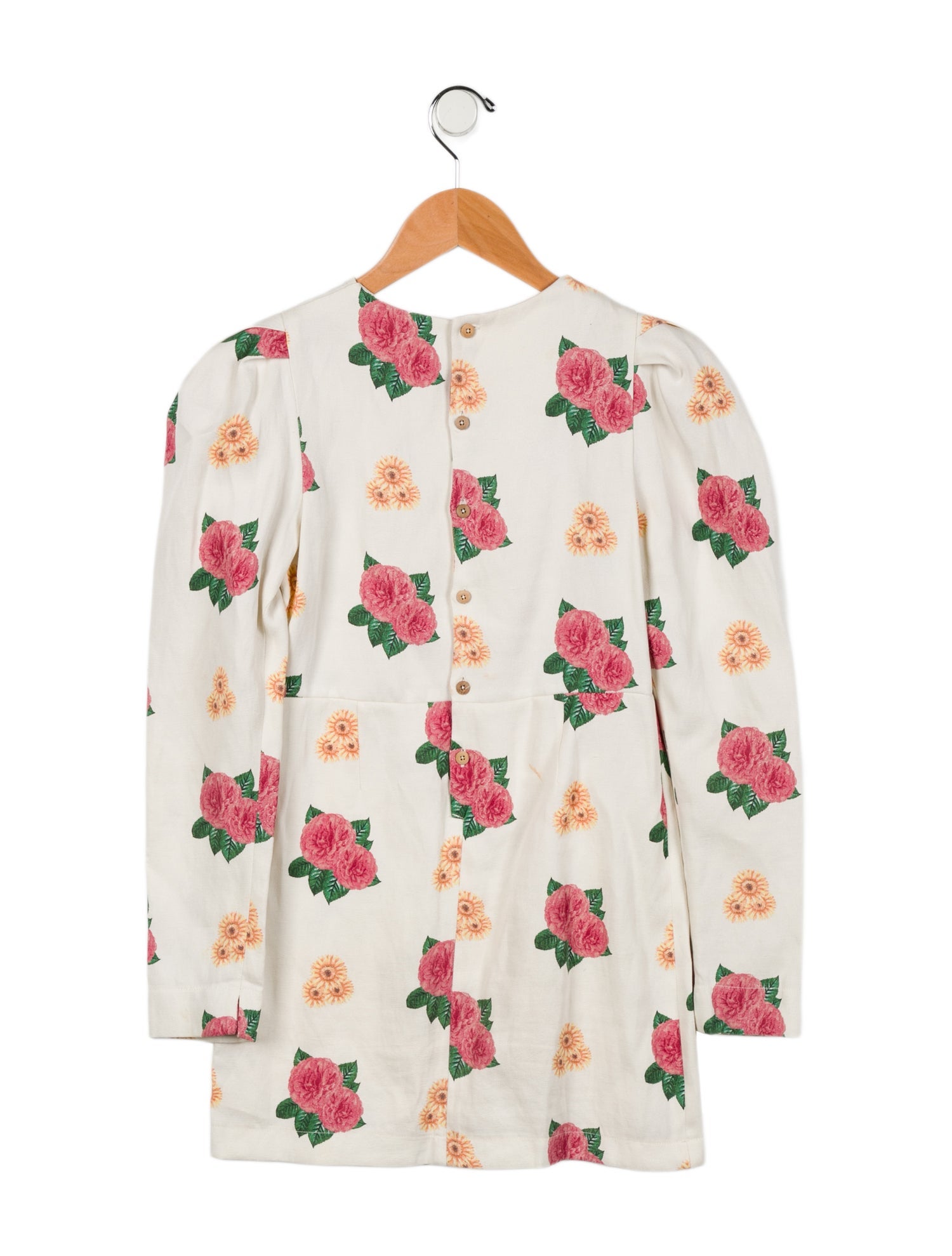 The Animals Observatory Girls' Floral Printed Long Sleeve Dress