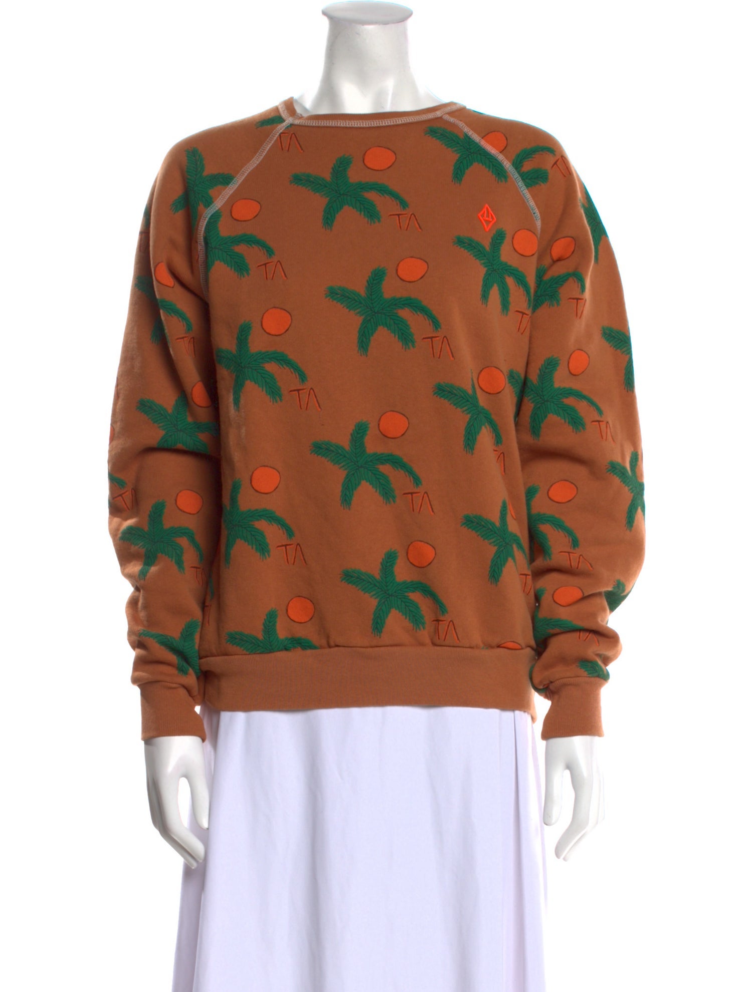 The Animals Observatory Printed Bateau Neckline Sweatshirt