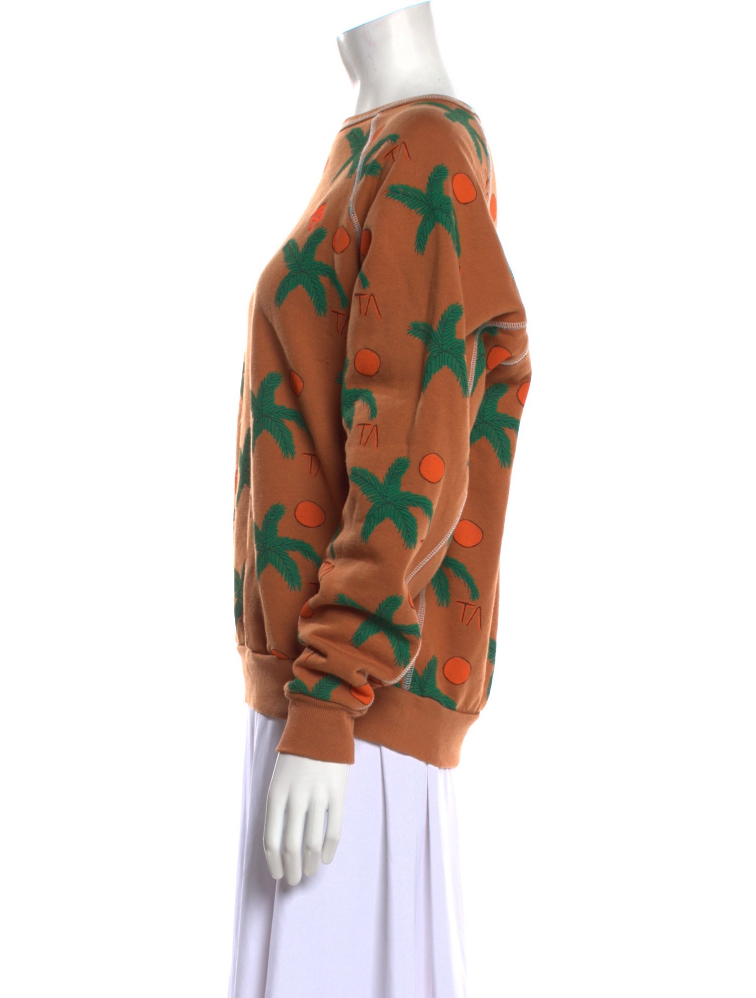 The Animals Observatory Printed Bateau Neckline Sweatshirt