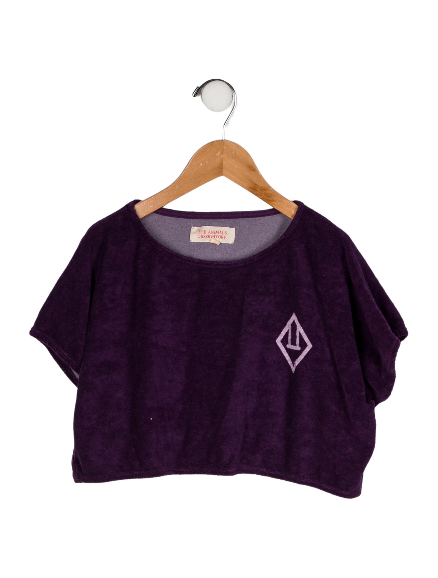 The Animals Observatory Girls' Printed Short Sleeve Cropped Top