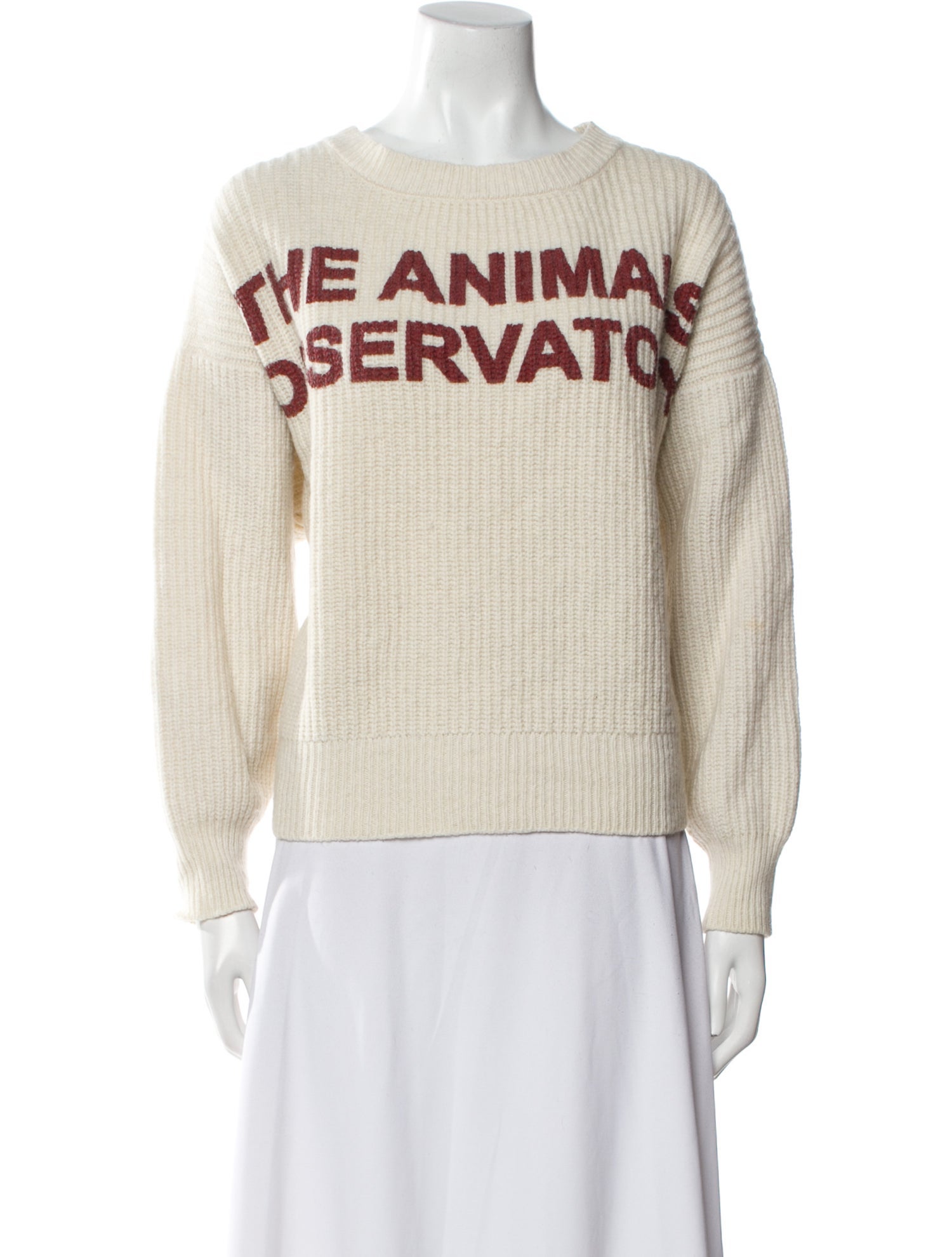 The Animals Observatory Wool Graphic Print Sweater