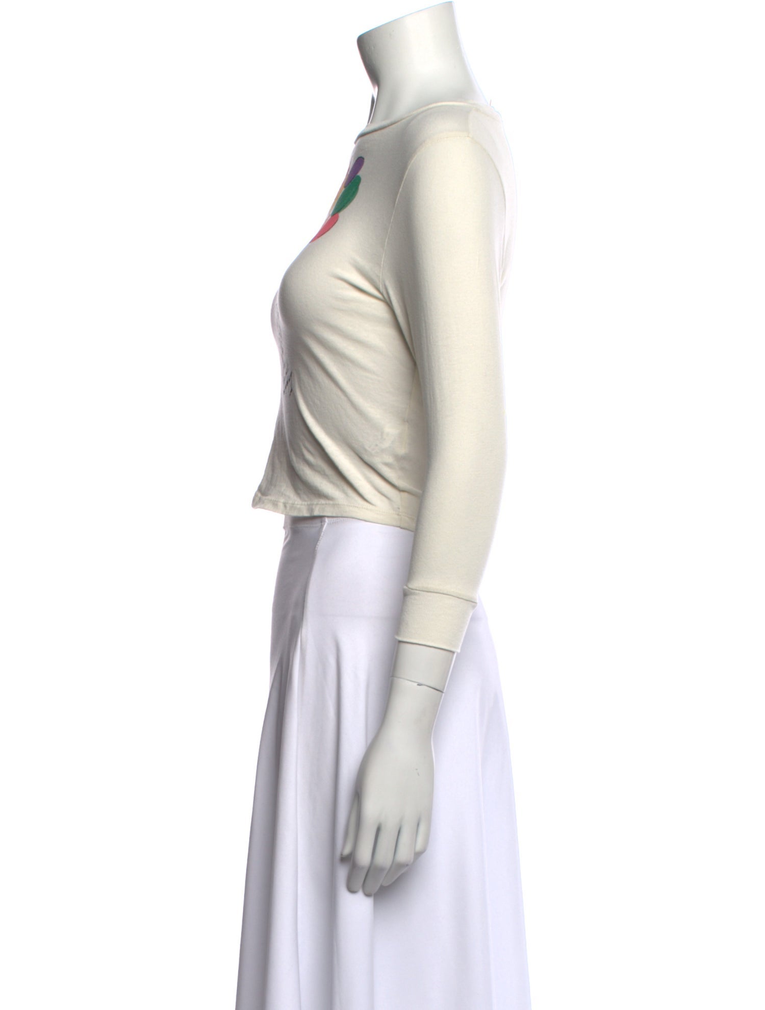 The Animals Observatory Graphic Print Scoop Neck Crop Top