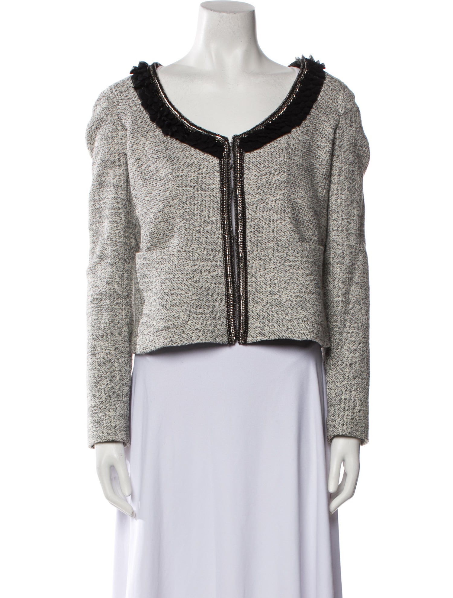 Tara Jarmon Wool Tweed Pattern Evening Jacket