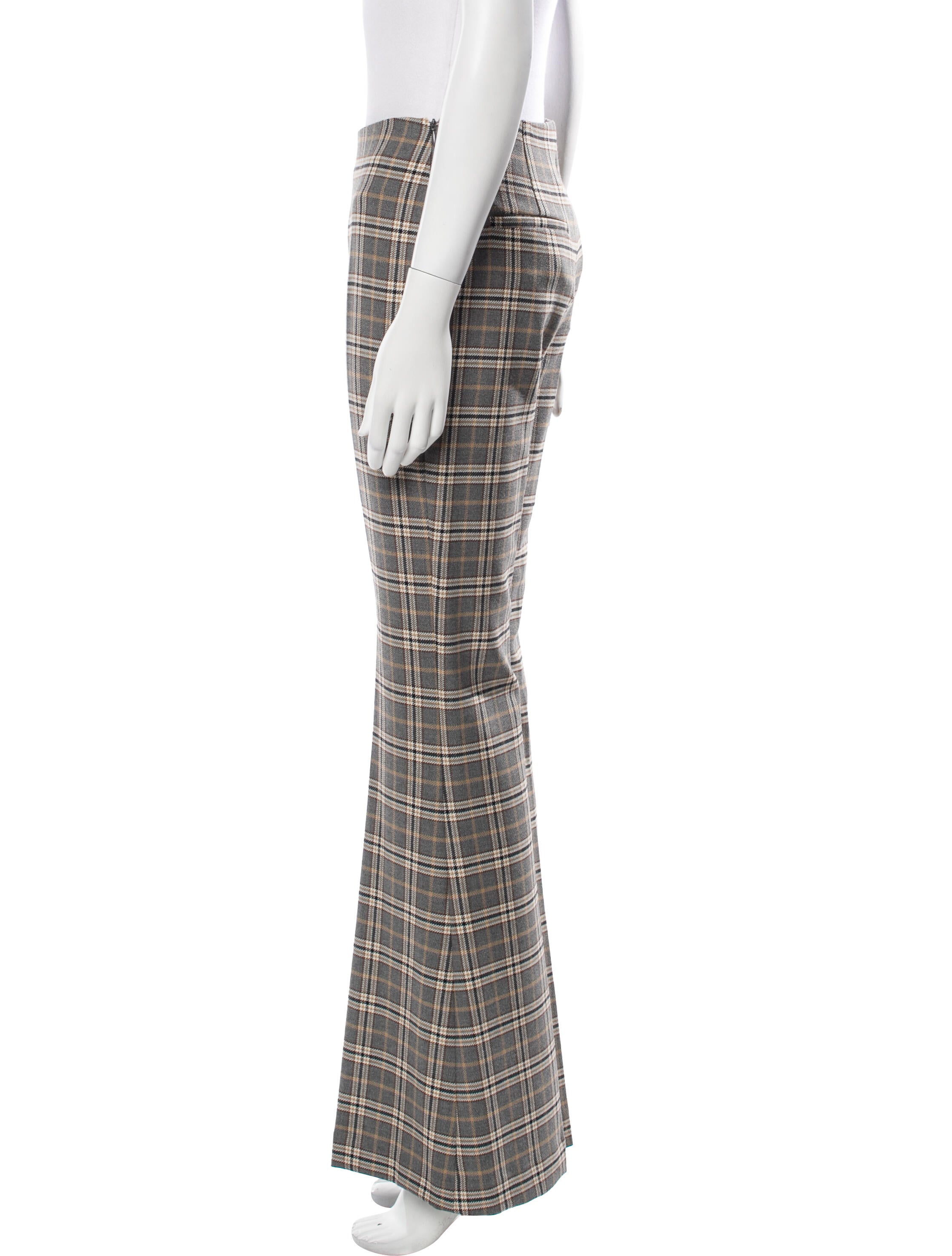 Tara Jarmon Plaid Print Wide Leg Pants w/ Tags