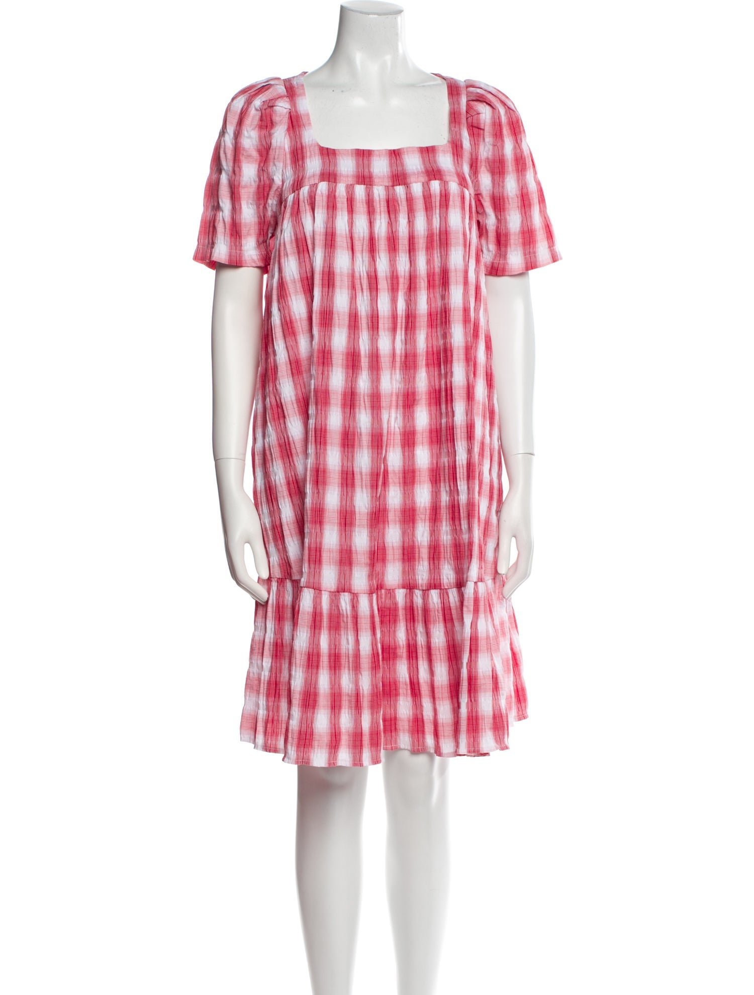 Tara Jarmon Plaid Print Knee-Length Dress