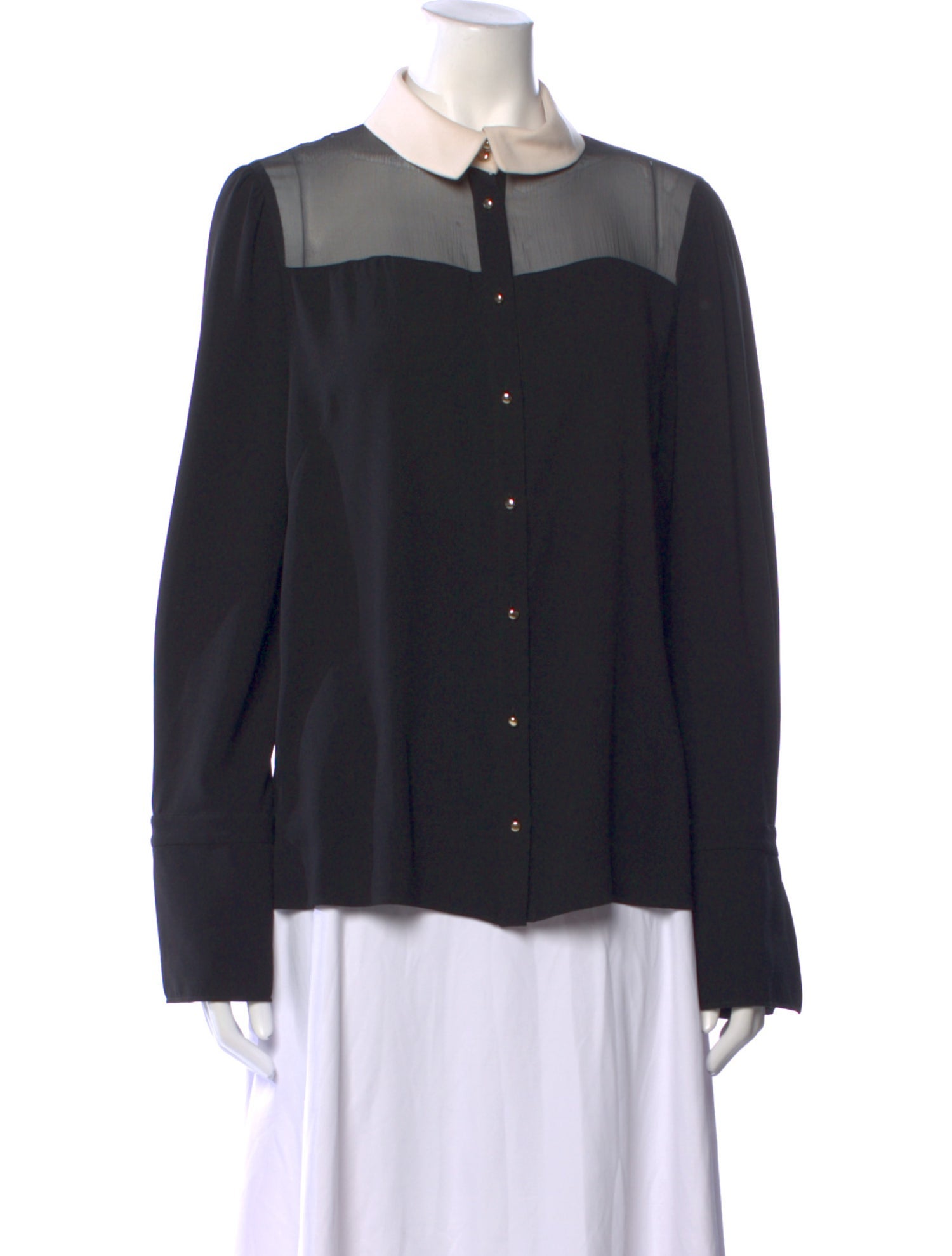 Tara Jarmon Long Sleeve Button-Up Top