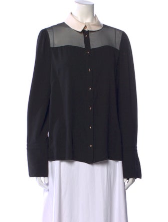 Tara Jarmon Long Sleeve Button-Up Top