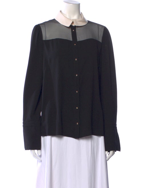 Tara Jarmon Long Sleeve Button-Up Top