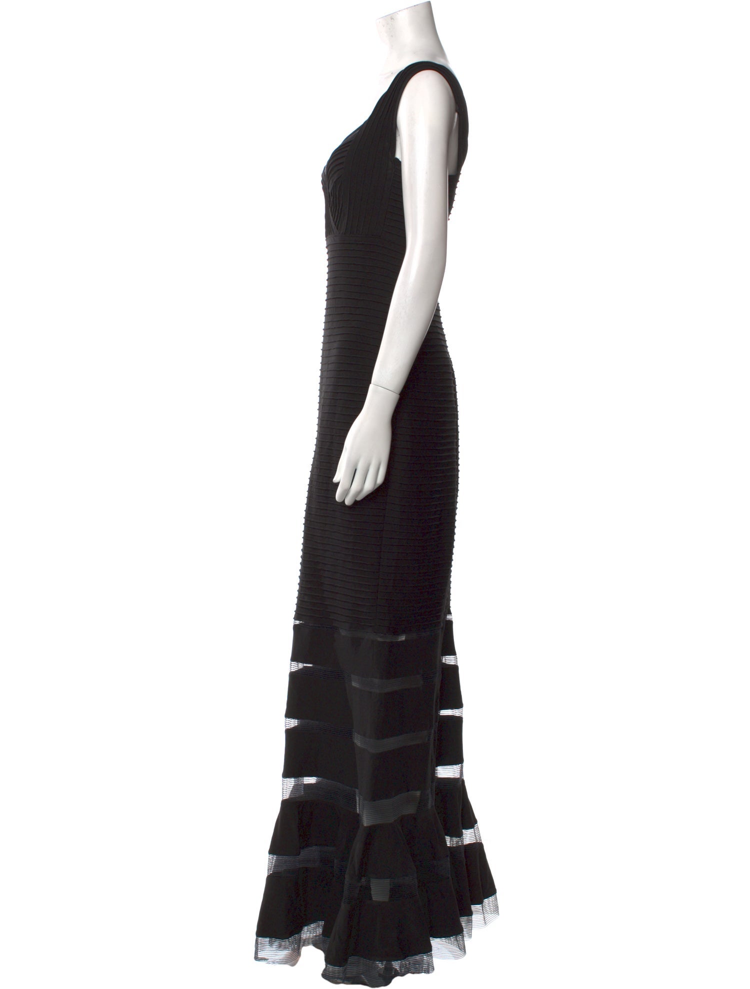 Tadashi Shoji - Embellished V-Neckline with Cape Long Dress main image 0