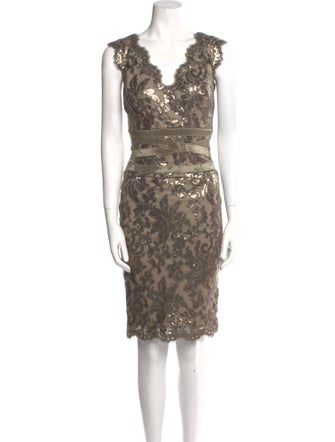 Tadashi Shoji Lace Pattern Knee-Length Dress