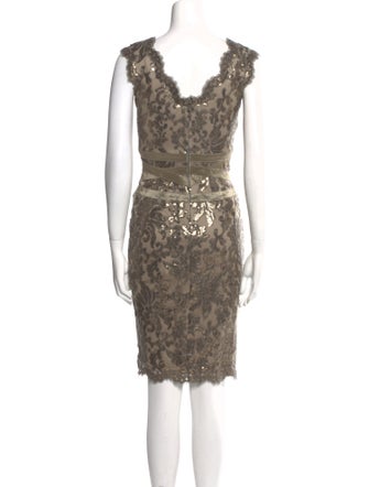 Tadashi Shoji Lace Pattern Knee-Length Dress