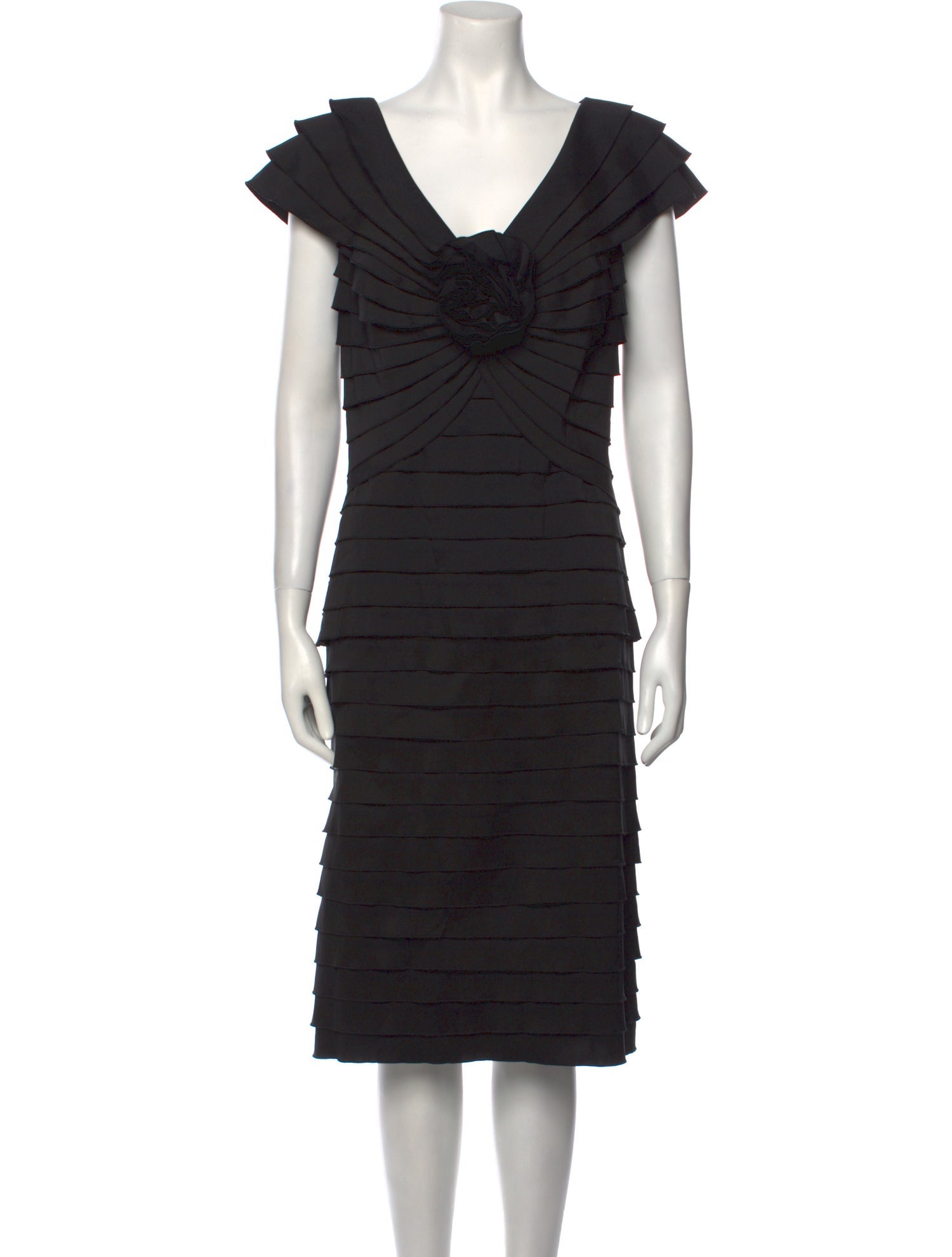 Tadashi Shoji V-Neck Midi Length Dress