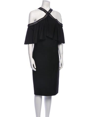 Tadashi Shoji Dresses V-Neck Midi Length Dress L