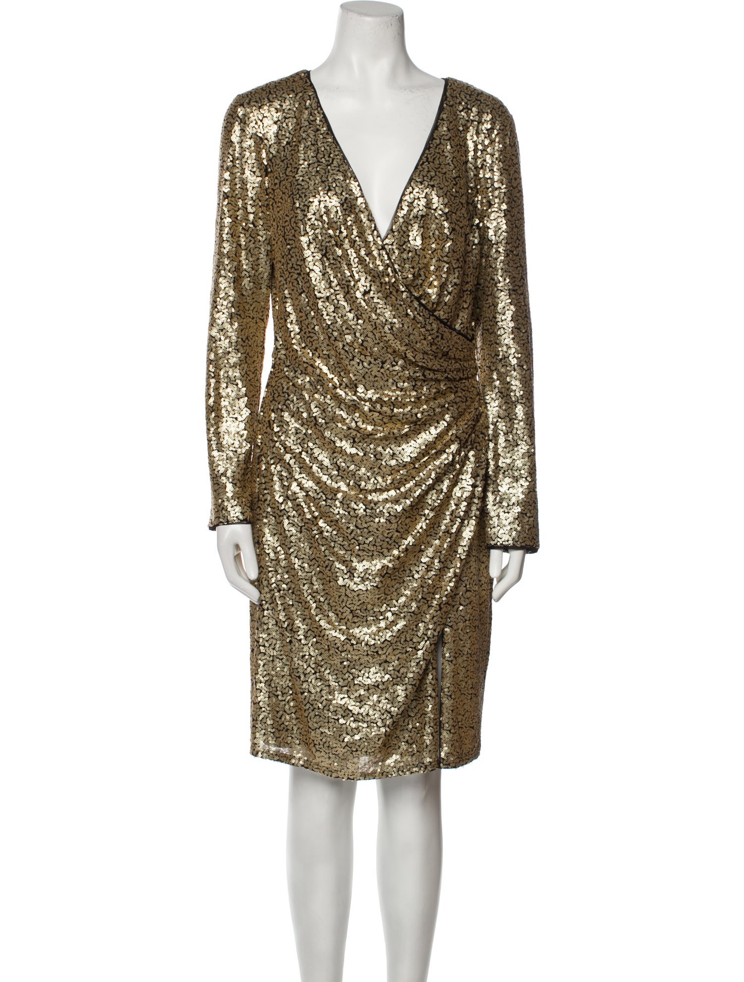 Tadashi Shoji V-Neck Knee-Length Dress