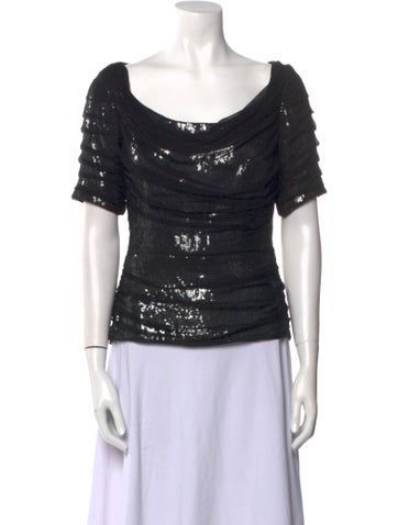Tadashi Shoji Tops Silk Scoop Neck T-Shirt US 4 | S