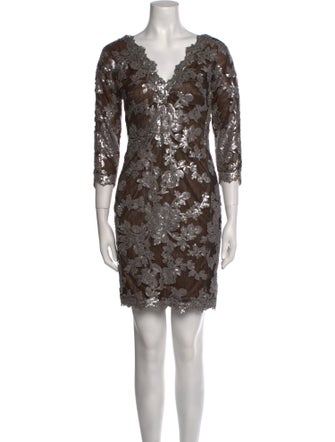 Tadashi Shoji Lace Pattern Mini Dress