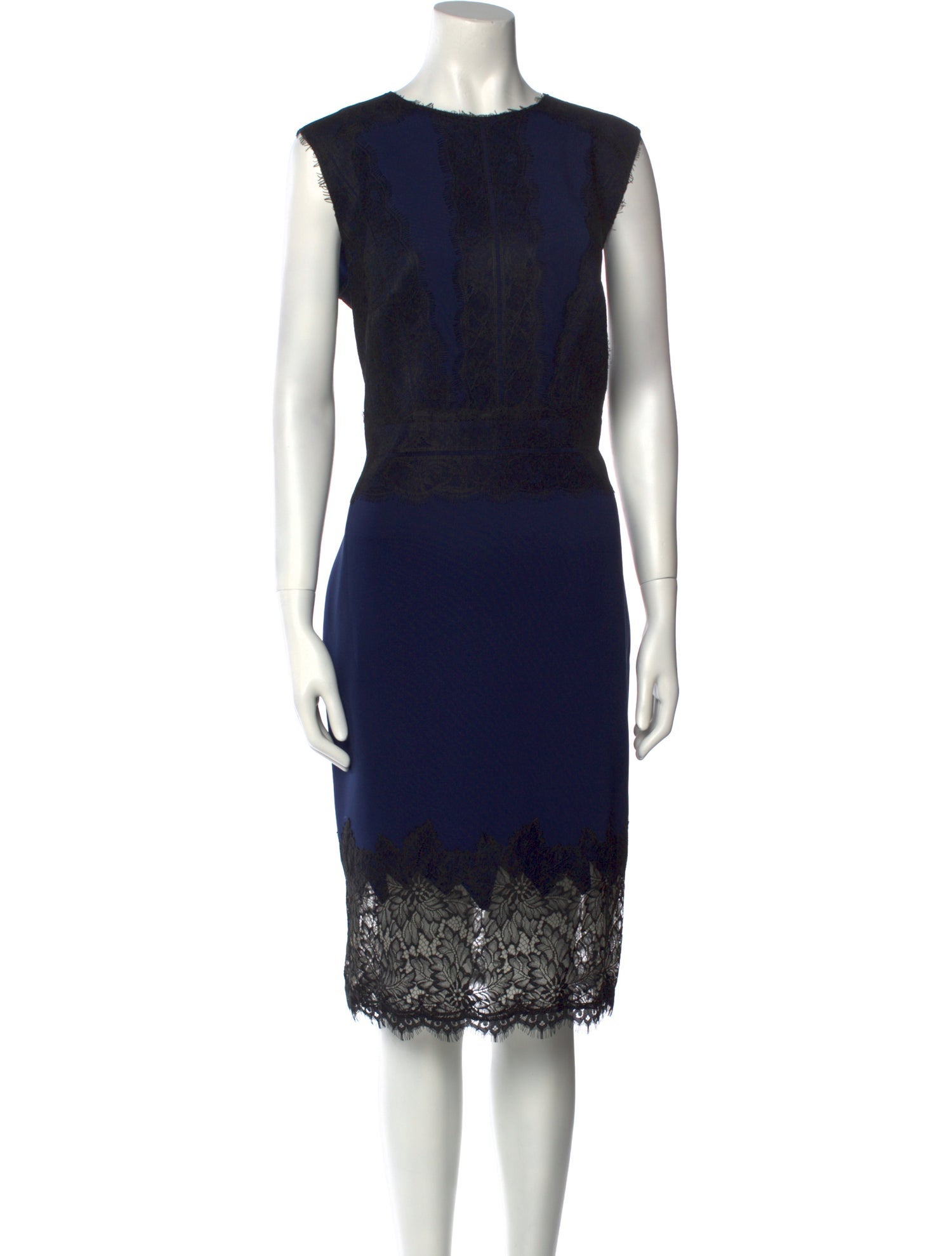 chinese dress ladies TADASHI SHOJI-OTTEY NEOPRENE & CHIFFON TEA LENGTH – Vicky and Lucas main image 1
