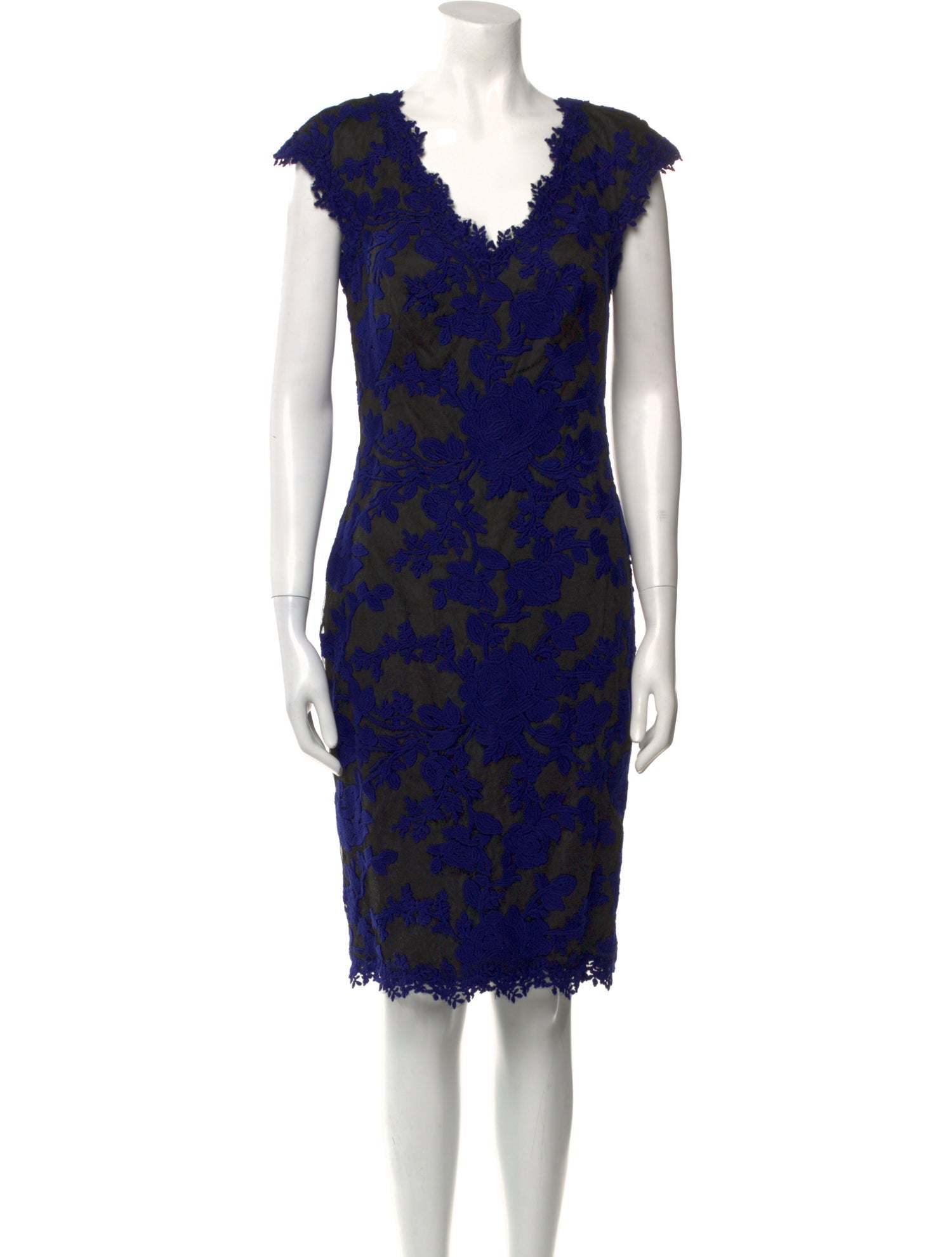 Tadashi Shoji Lace Pattern Knee-Length Dress w/ Tags - Blue Dresses,  Clothing - WTASH25554 | The RealReal