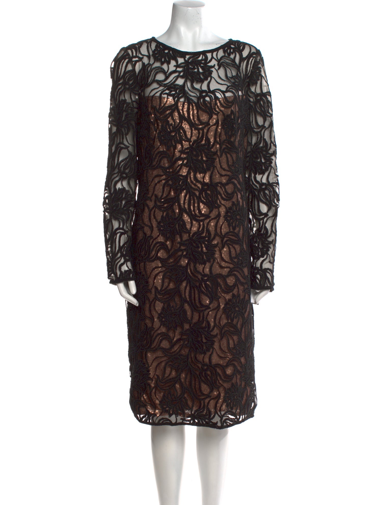 Tadashi Shoji Lace Pattern Midi Length Dress - Black Dresses, Clothing -  WTASH25786 | The RealReal
