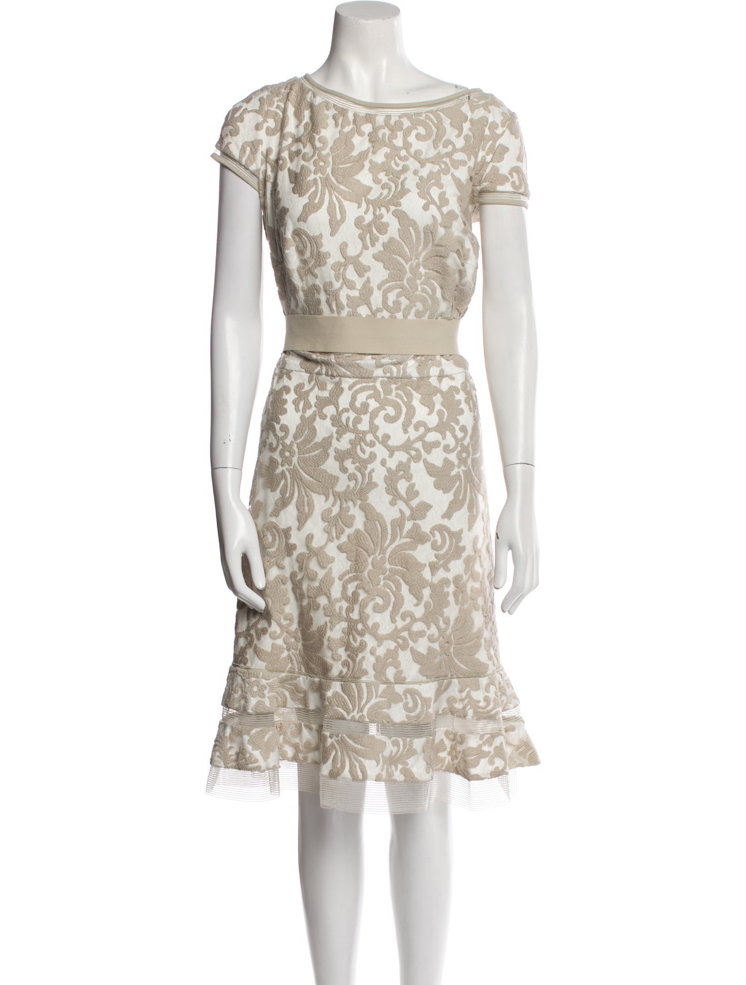Tadashi Shoji Lace Pattern Knee-Length Dress
