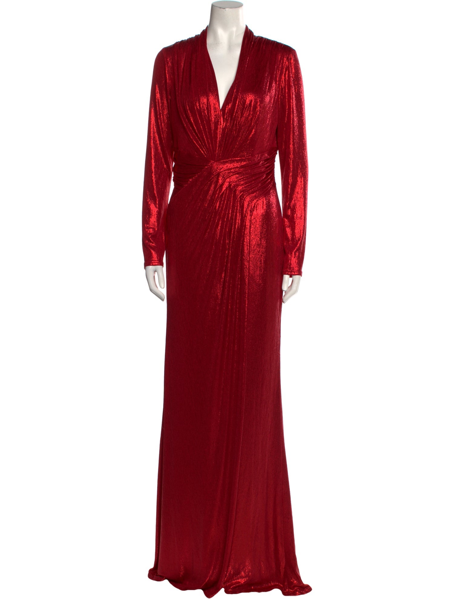 Tadashi Shoji V-Neck Long Dress
