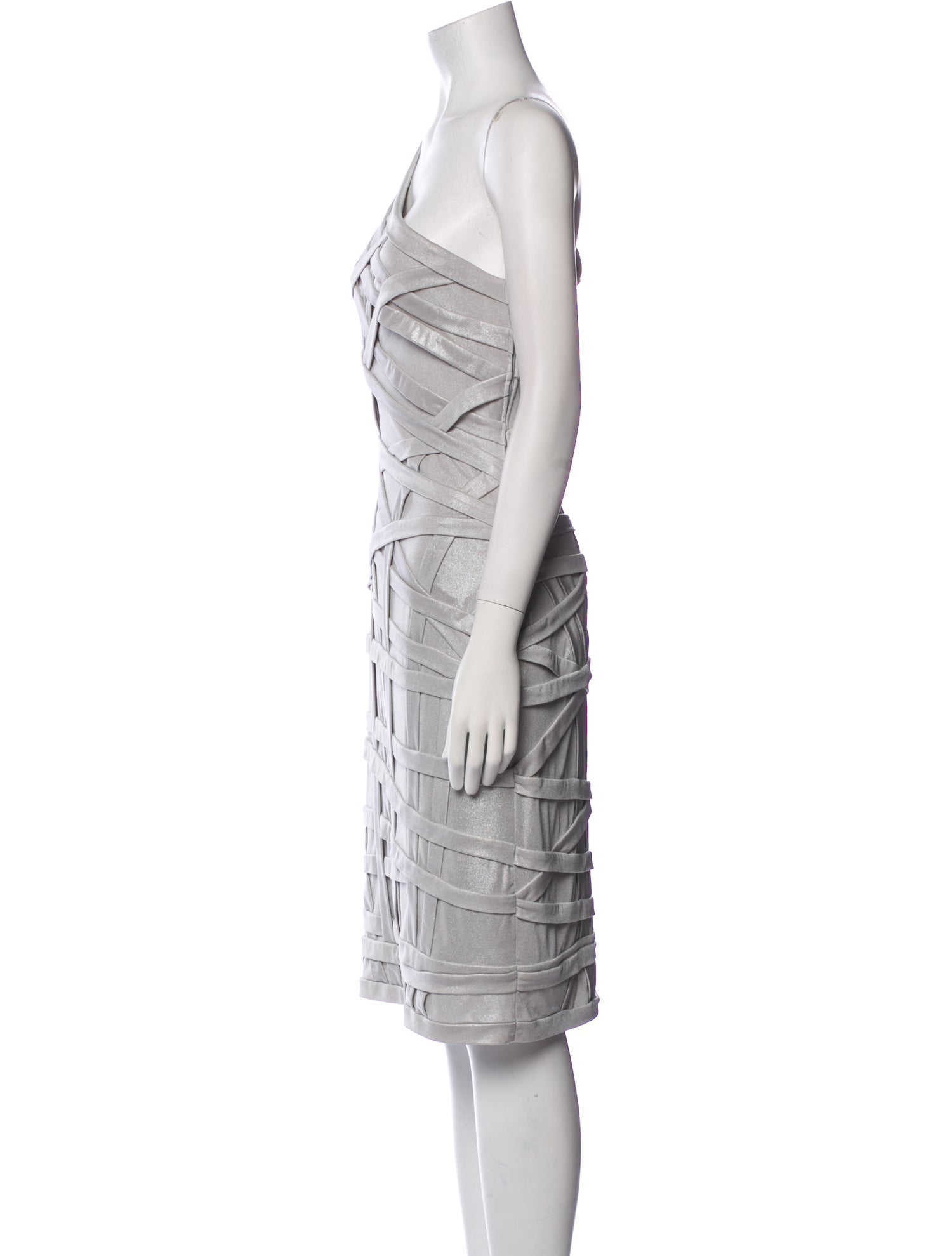 Tadashi Shoji One-Shoulder Midi Length Dress