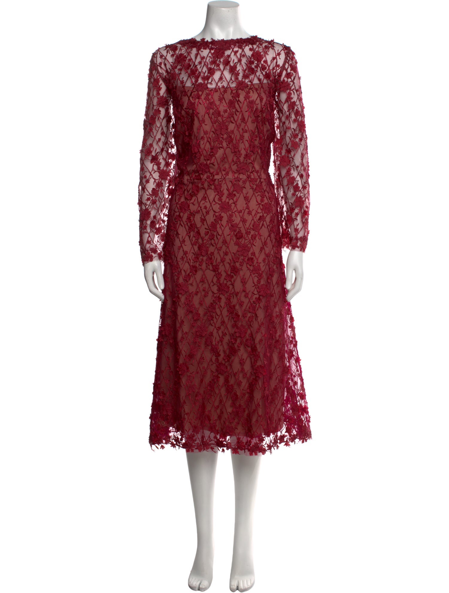 Tadashi Shoji Lace Pattern Long Dress