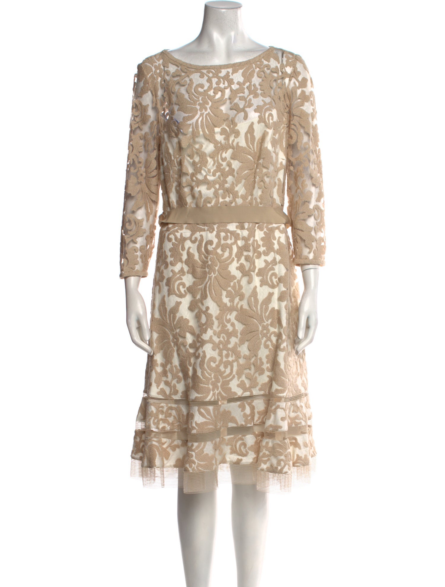 Tadashi Shoji Lace Pattern Knee-Length Dress