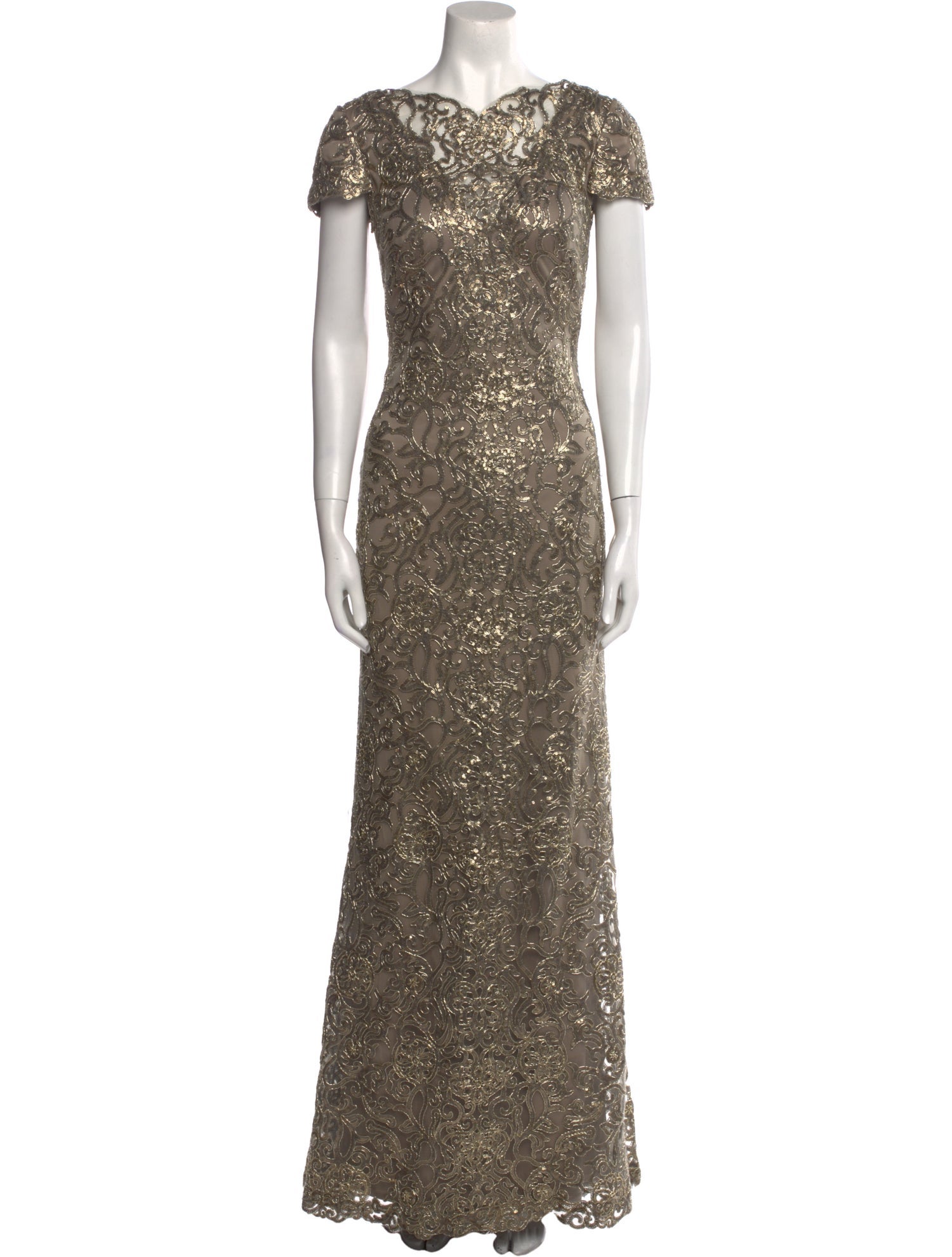 Tadashi Shoji Lace Pattern Long Dress