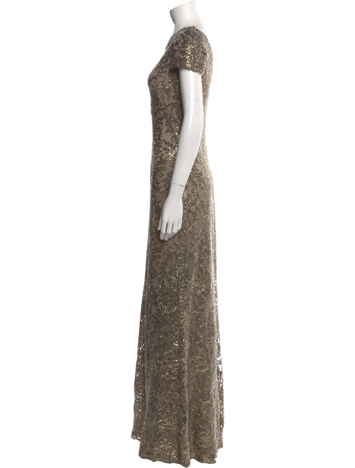 Tadashi Shoji Lace Pattern Long Dress