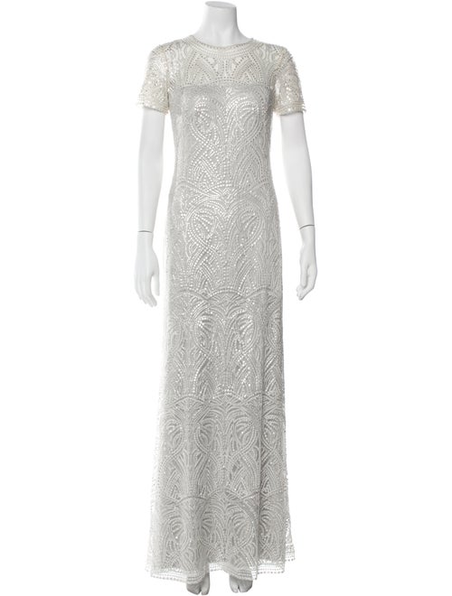 Tadashi Shoji Crew Neck Long Dress