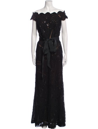 Tadashi Shoji Off-The-Shoulder Long Dress