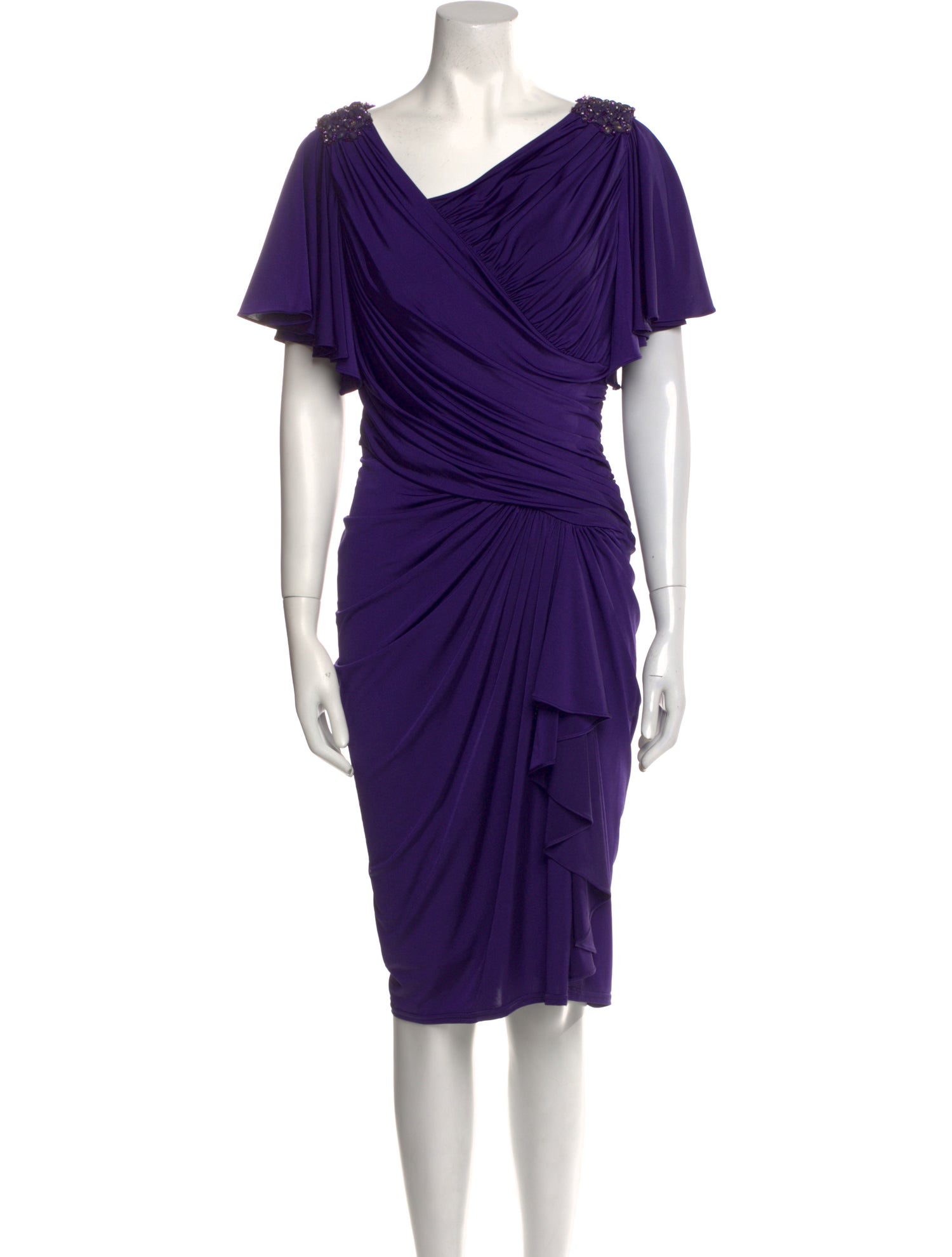 Tadashi Shoji Cowl Neck Midi Length Dress