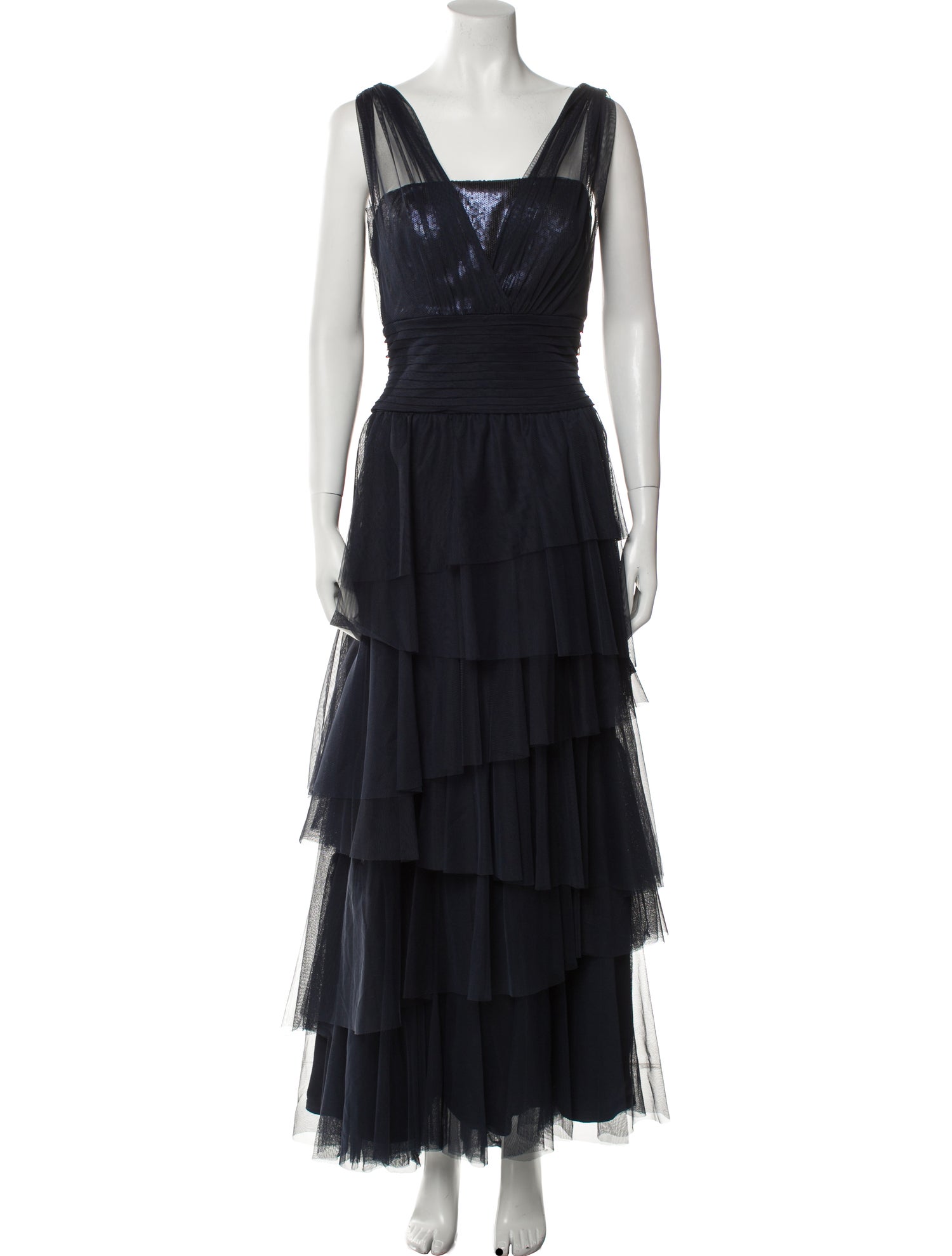 Tadashi Shoji Square Neckline Long Dress