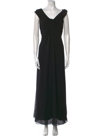 Tadashi Shoji V-Neck Long Dress