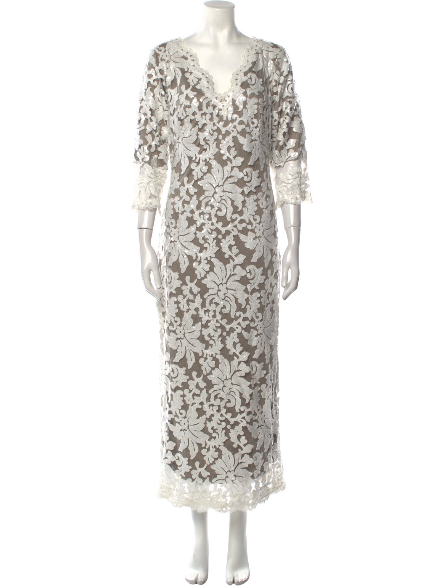 Tadashi Shoji Lace Pattern Long Dress