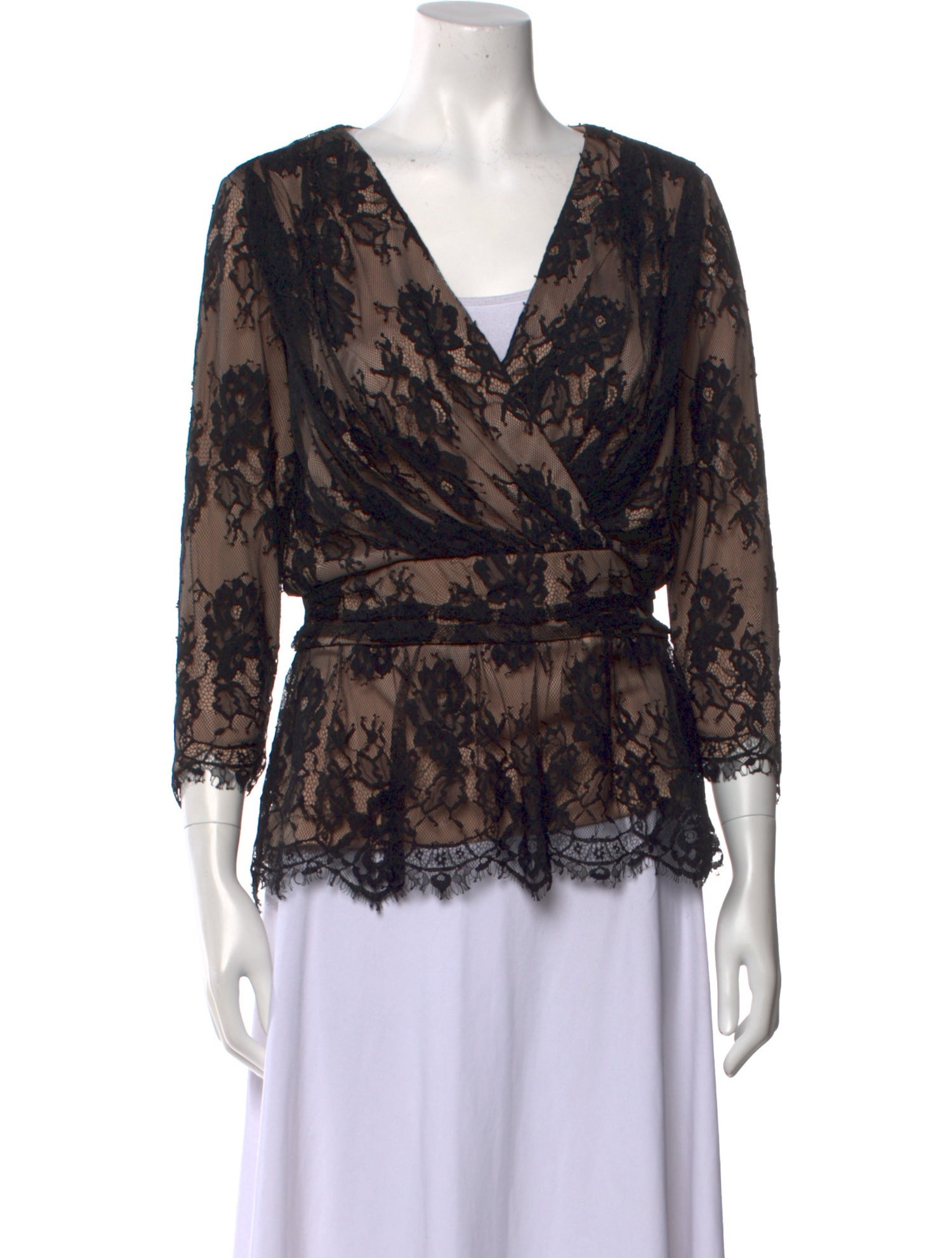 Tadashi Shoji Printed V-Neck Blouse
