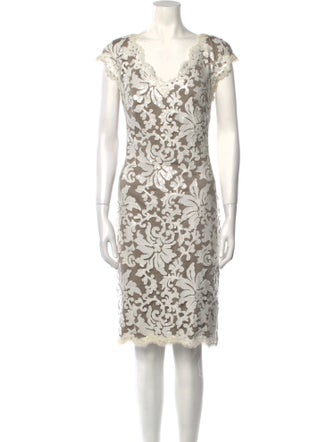 Tadashi Shoji Lace Pattern Knee-Length Dress