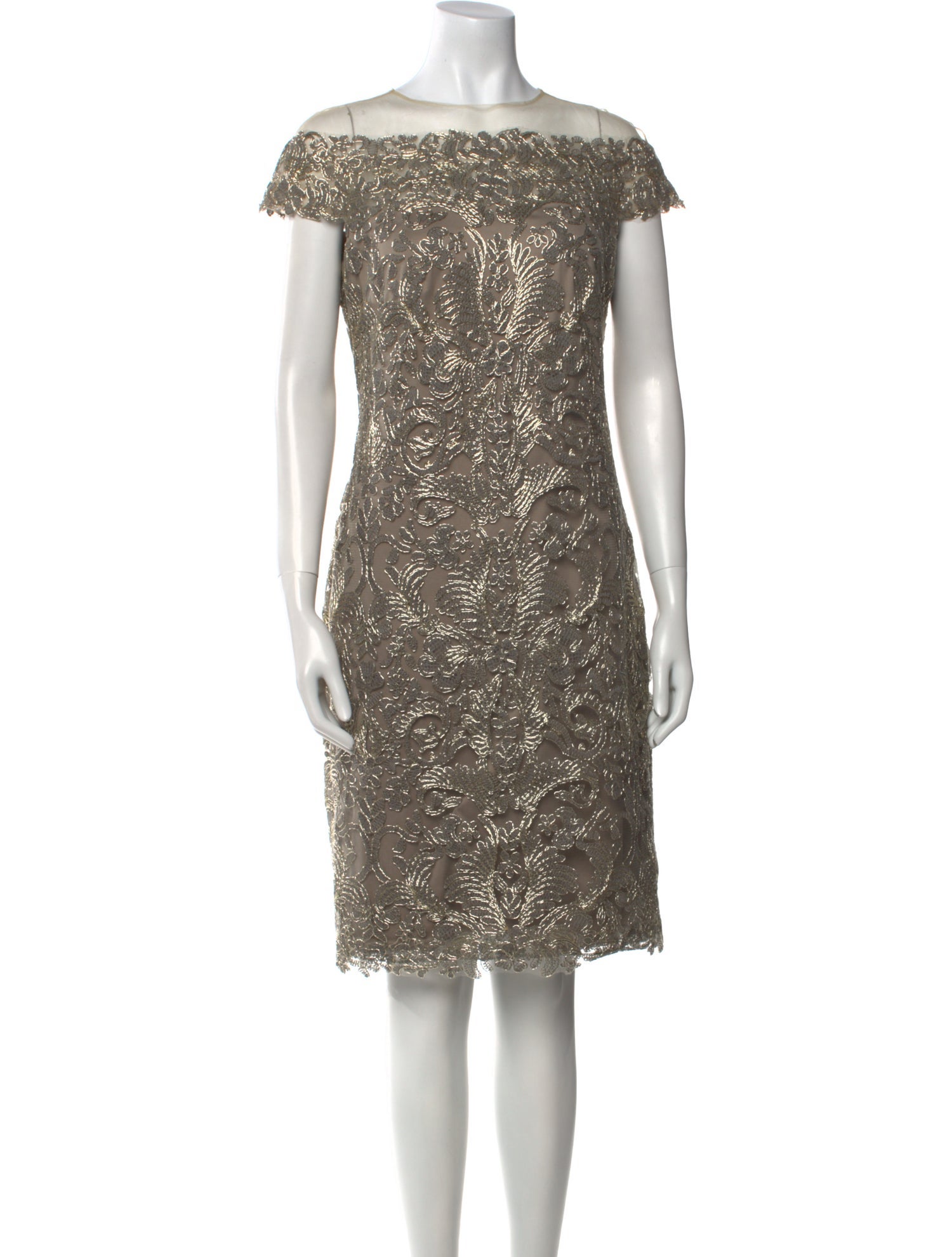 Tadashi Shoji Bateau Neckline Knee-Length Dress