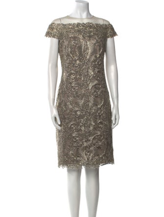 Tadashi Shoji Bateau Neckline Knee-Length Dress