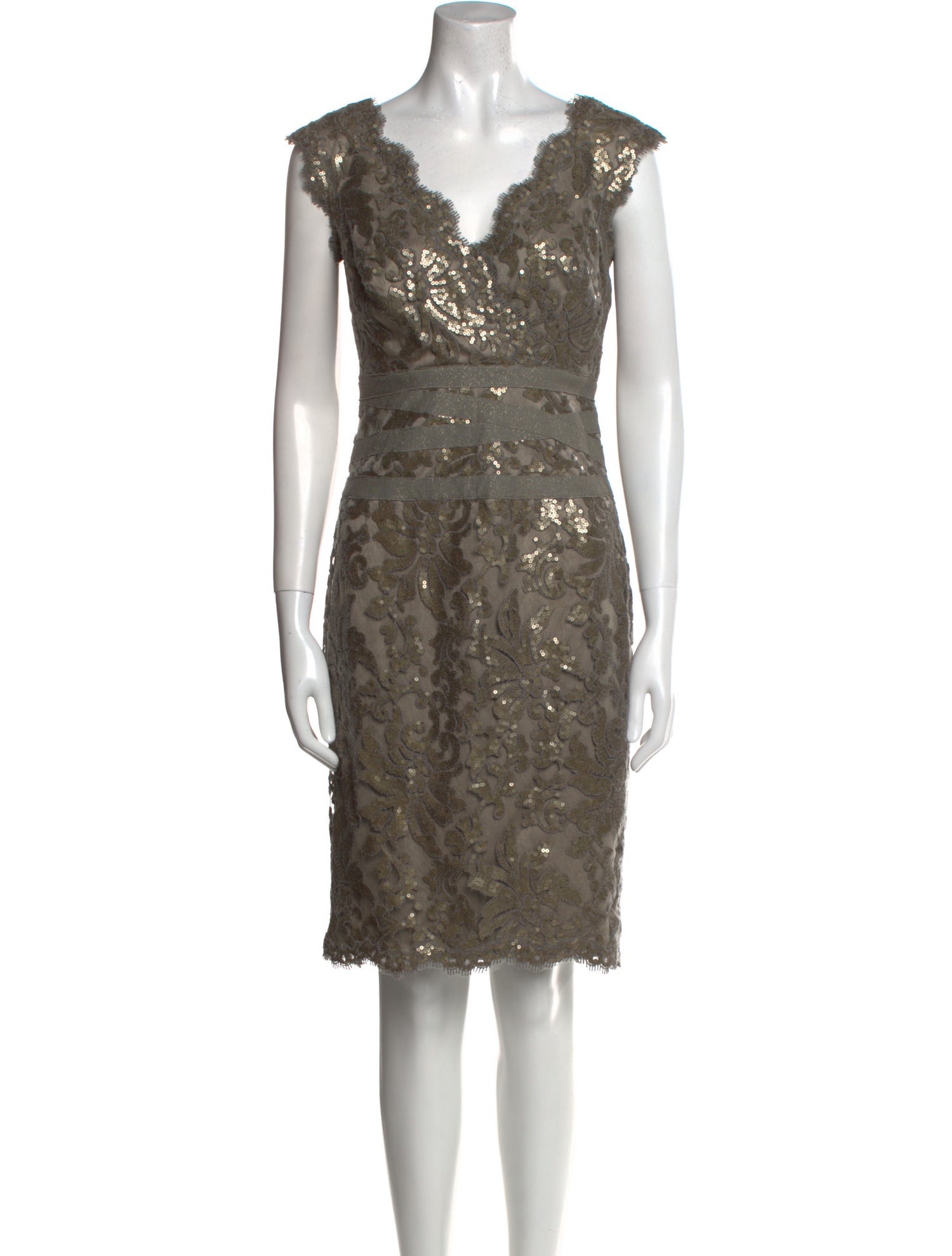 Tadashi Shoji V-Neck Knee-Length Dress w/ Tags