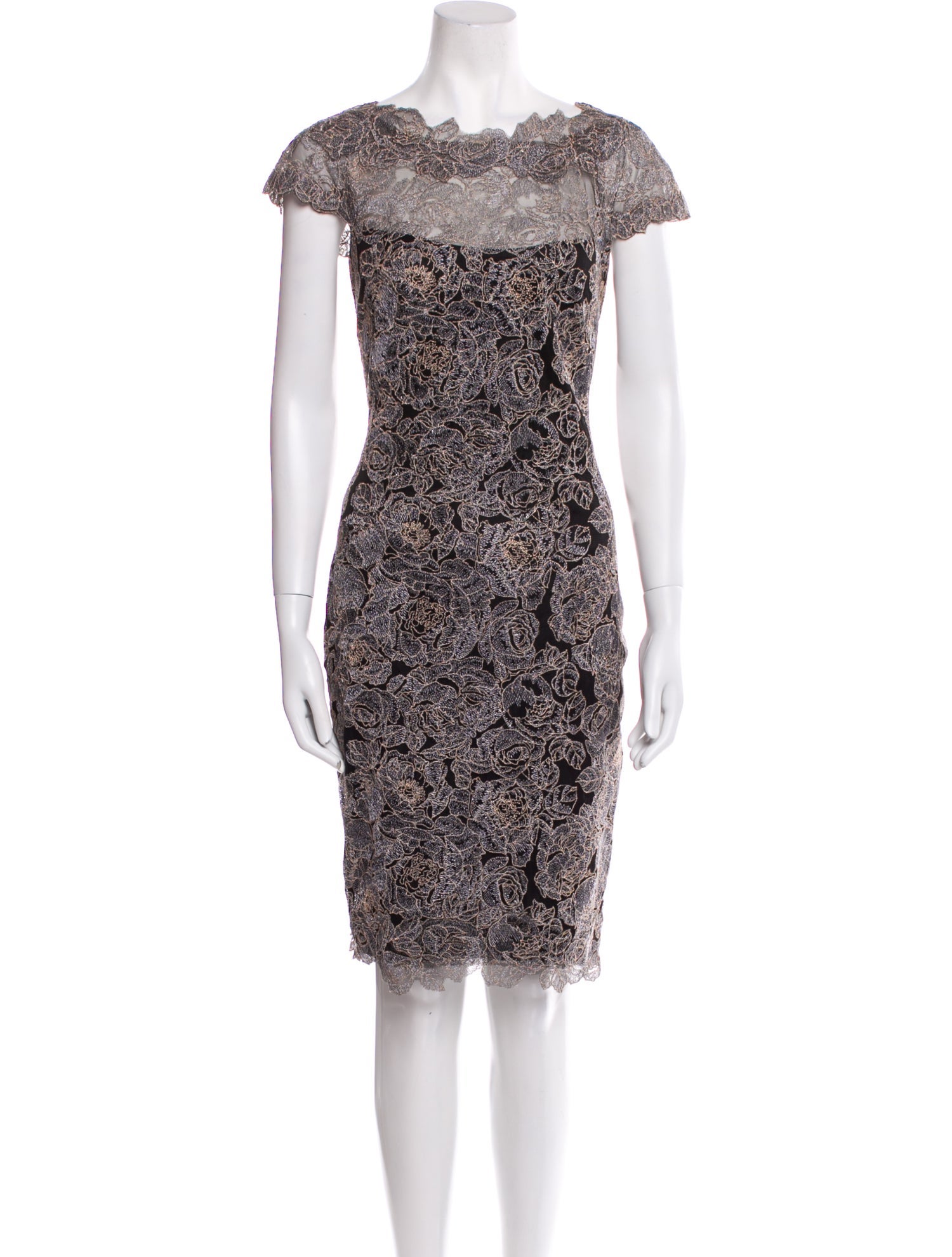 Tadashi Shoji Lace Pattern Knee-Length Dress